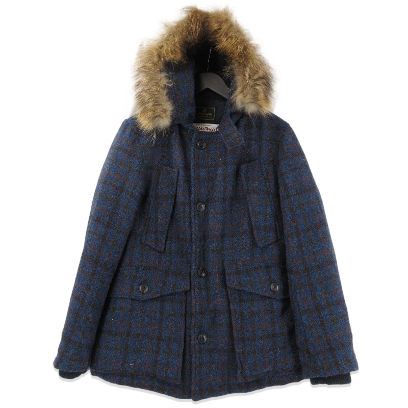 HARRIS TWEED × Simplicite plus シンプリシテプリュス ダウンジャケット 14-020-731-8083-4-0 ハリスツイード ネイビー 36 71013259拍卖