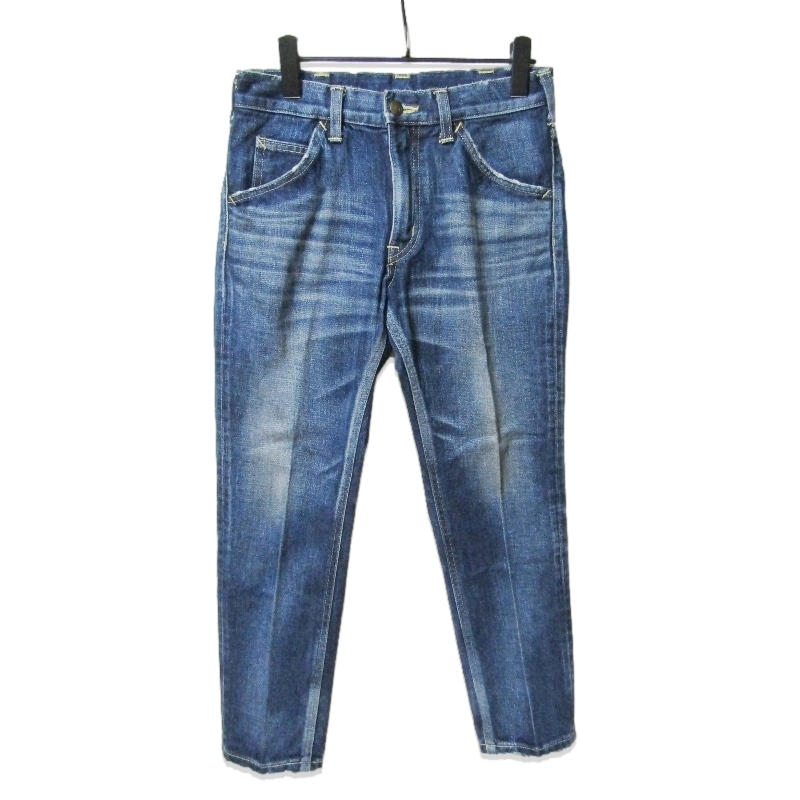 美品 Lee リー デニムパンツ LS1100 USED加工 アンクルカット インディゴ XS 27110984拍卖