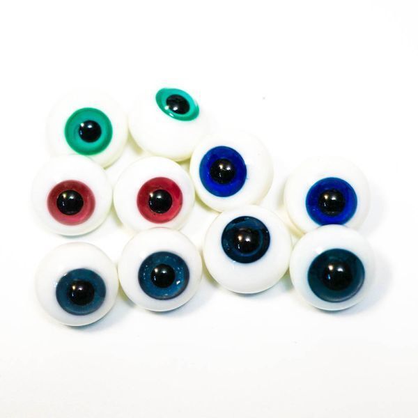 ドールアイ 20mm ガラス 赤 青 青緑 深緑 ガラス製 ガラス球 硝子眼 5対セット拍卖