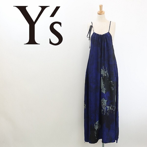 【HA12】美品◆Y's ワイズ ヨウジヤマモト RESORT 2023 リゾートコレクション 総柄 サイドスリット キャミソール ワンピース 1拍卖