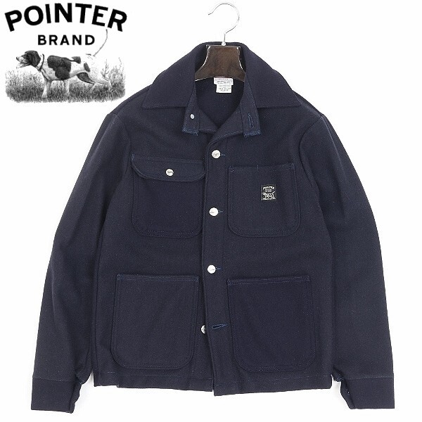 【HA5】USA製◆POINTER BRAND ポインター ブランド ウール カバーオール ジャケット 紺 ネイビー S拍卖