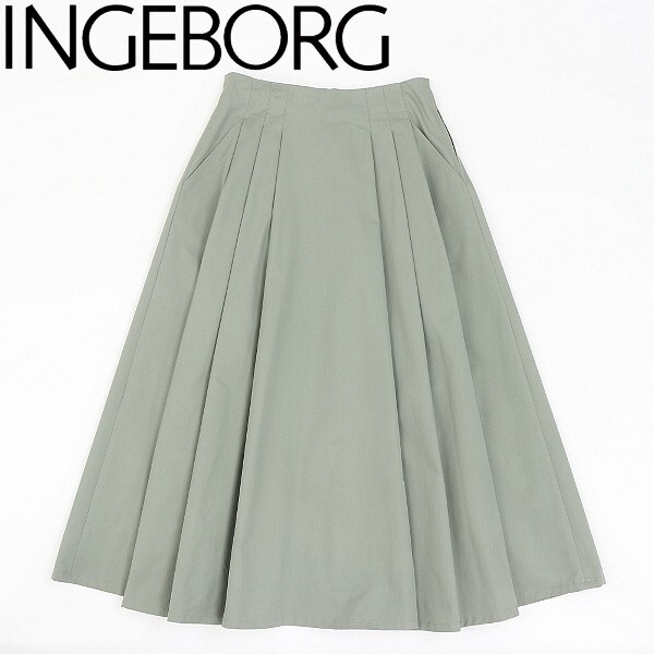 【HA26】美品◆INGEBORG インゲボルグ タック フレア ロング スカート 4拍卖