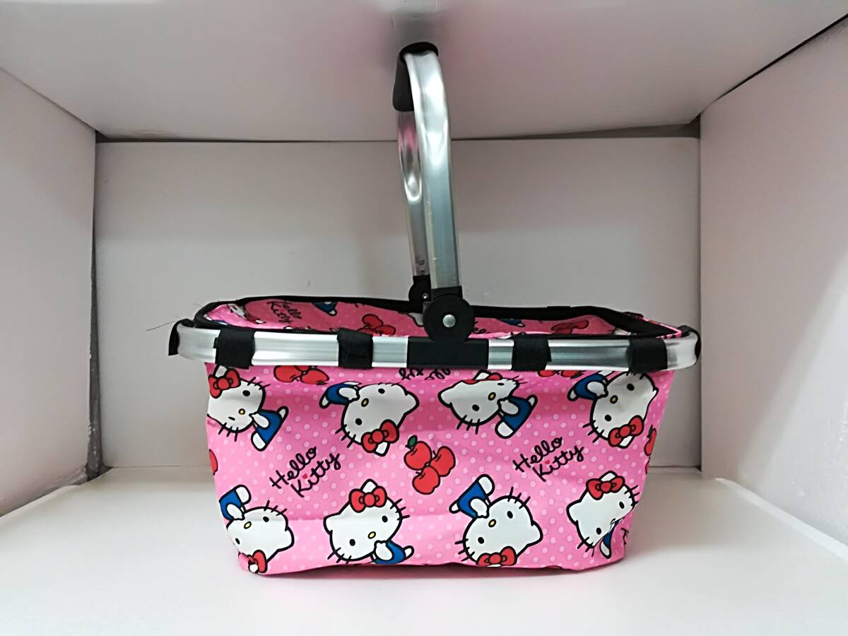 ■中古 ハローキティ ベーシック ひんやりバスケット ピンク 保冷バッグ 非売品 景品 エイコー 折り畳み サンリオ 平成レトロ拍卖