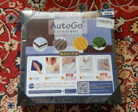 AutoGo 吸音ボード 6枚セット 約30cm×30cm×1.5cm/1枚 ダークグレー色 両面粘着テープ付 未開封拍卖