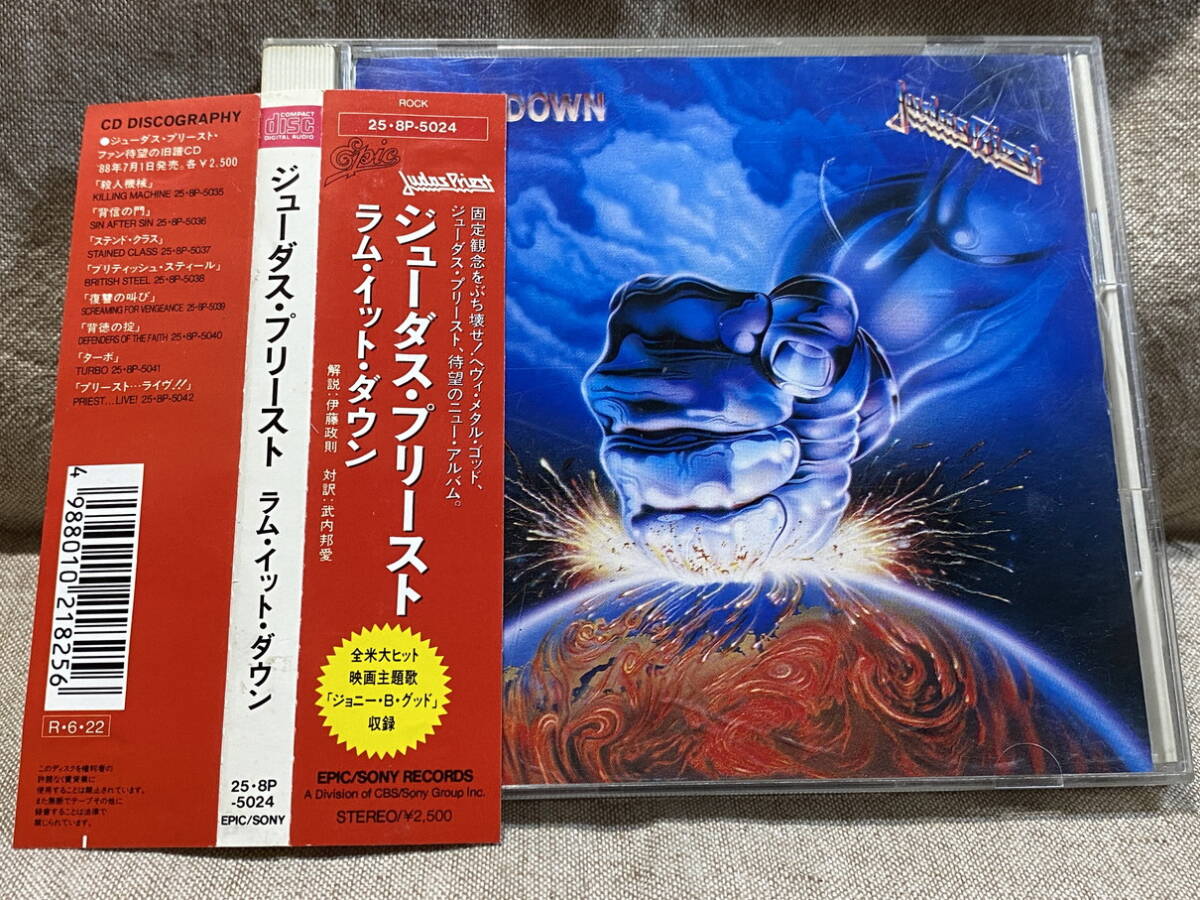 JUDAS PRIEST - RAM IT DOWN 25・8P-5024 国内初版 日本盤 税表記なし2500円盤 帯付 廃盤 レア盤拍卖