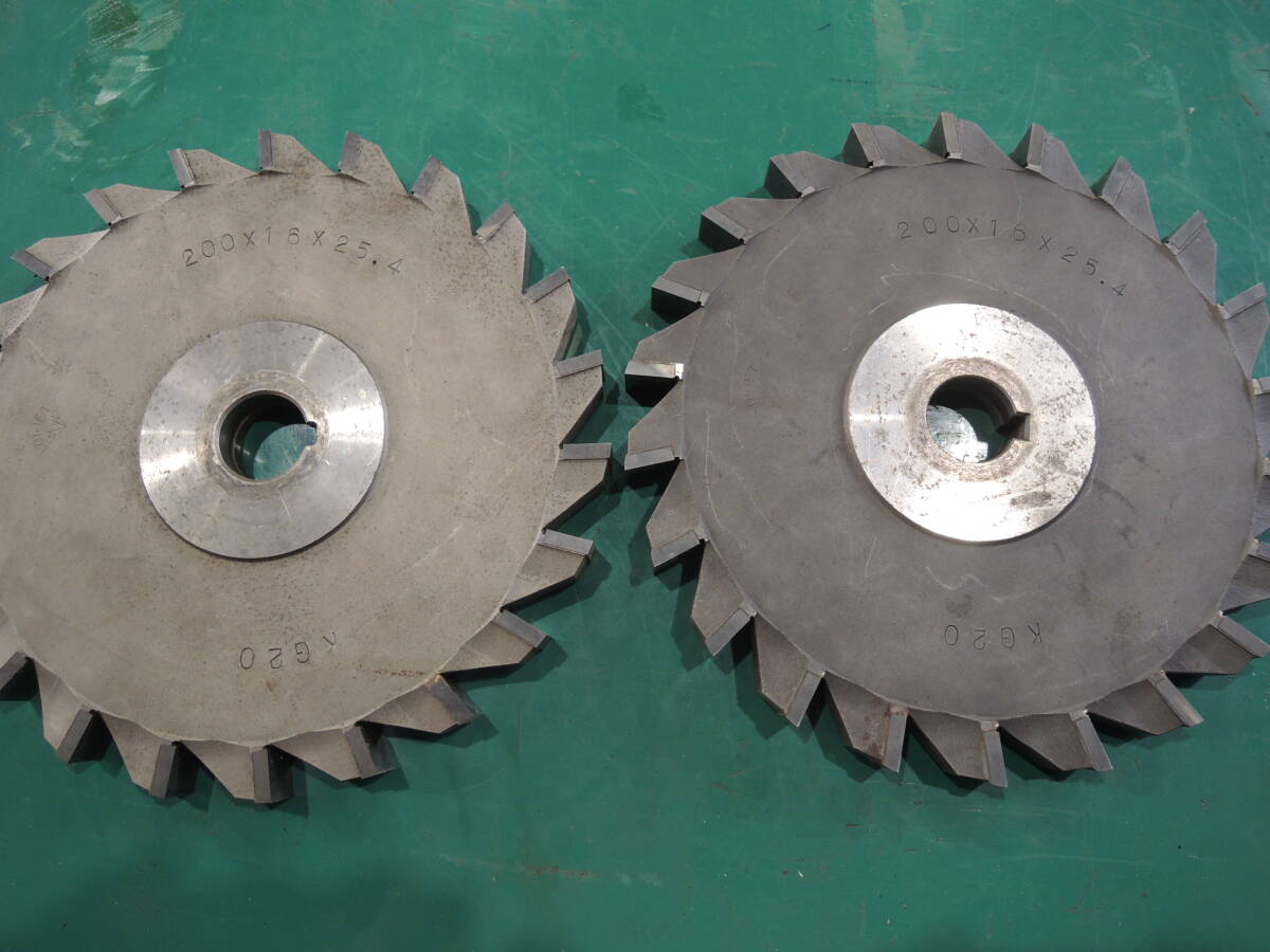 フライスカッター 2枚 200・16・25.4㎜ サイドカッター 中古 工具 #825拍卖