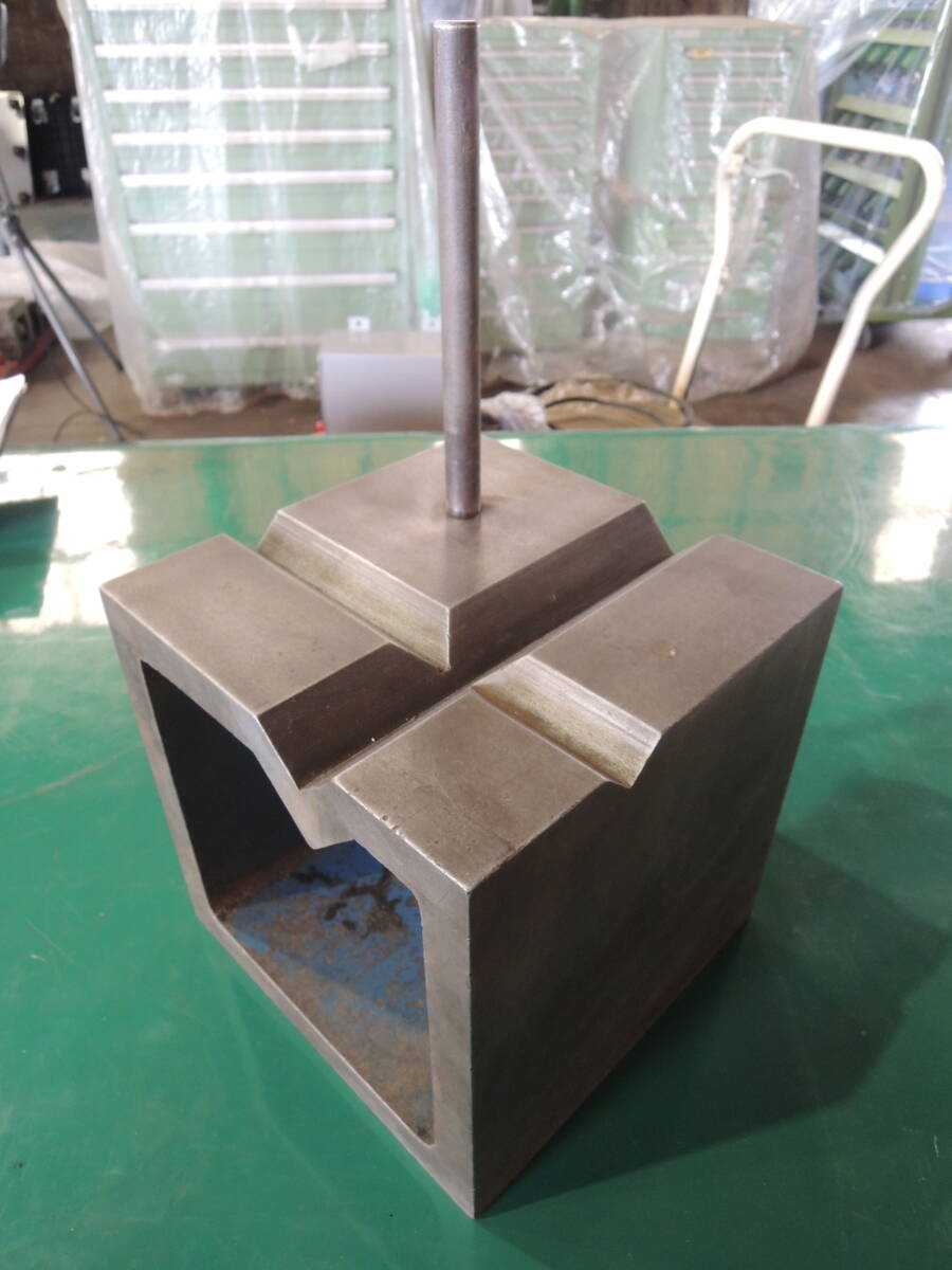 桝ブロック ヤゲン台 200㎜ 約21㎏ V溝 ブロック 中古 工具 #762拍卖