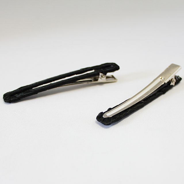 ヘアクリップ ブラック テープ巻き 80mm 2個 sgy-599拍卖