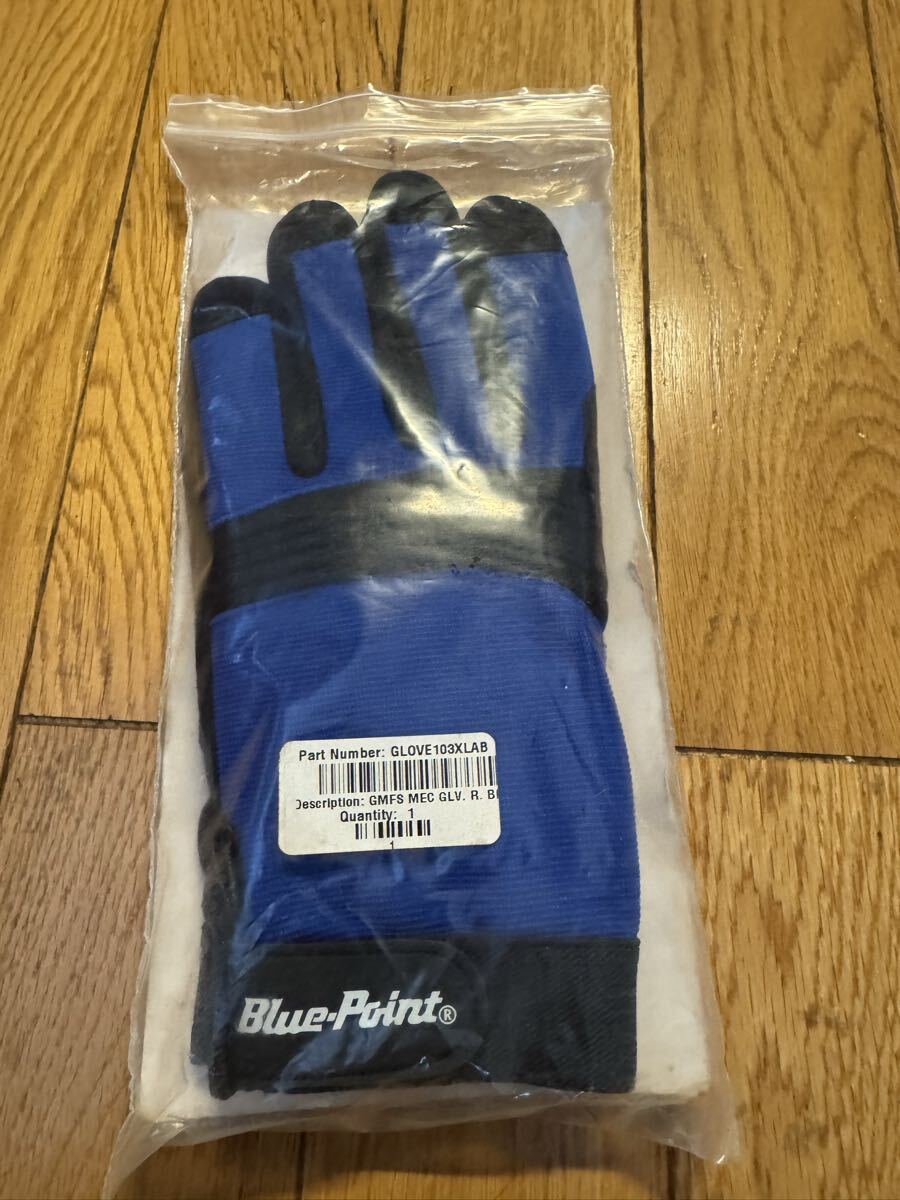 新品☆BLUE-POINTメカニックグローブ青XL 手袋 snap-on好きバイクグローブにも拍卖
