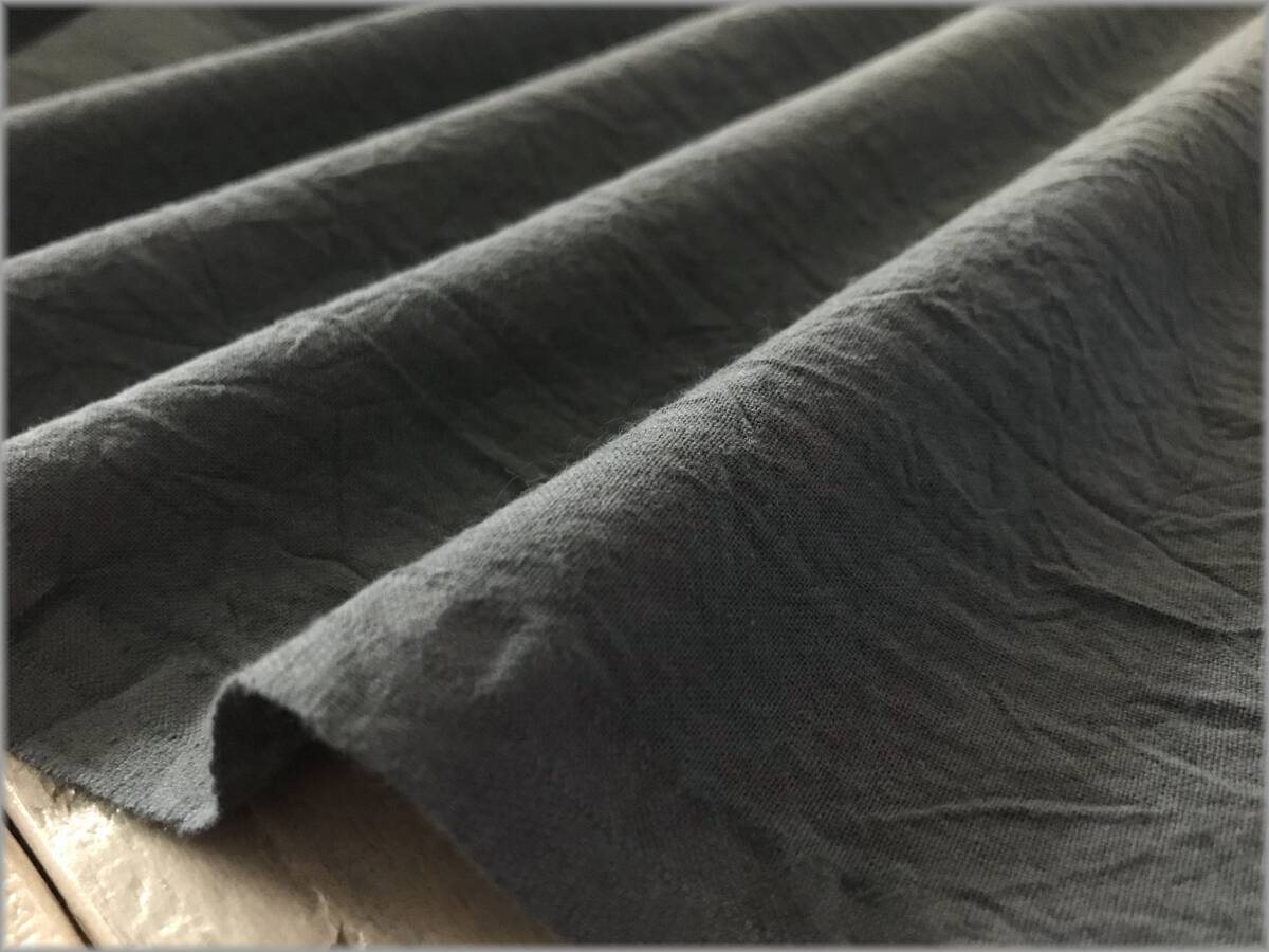 mets★5m*ハンドワッシャー*シーチング無地*dark gray*シワ加工286拍卖