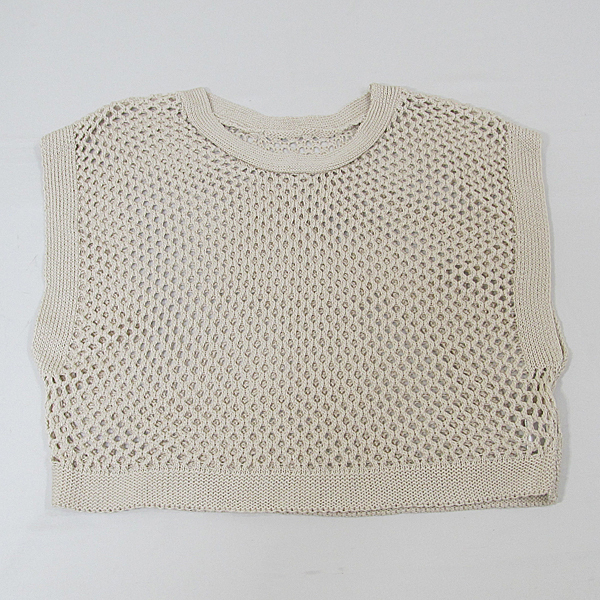 GRL グレイル メッシュニット ショート丈 ベスト ベージュ系 M 未使用保管品拍卖