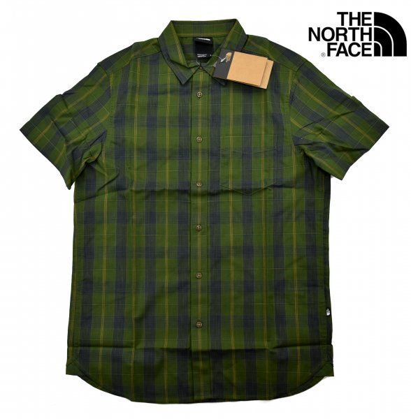 送料無料4★The North Face★ノースフェイス Hammetts 半袖シャツ size:S グリーン拍卖