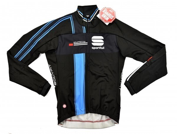 送料無料1★Sportful★スポーツフル Gruppetto Partial Windstopper ジャケット size:L ブラック/シアン拍卖