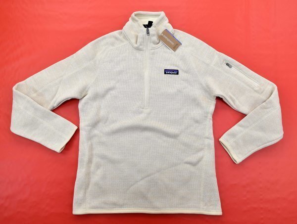 Patagonia★パタゴニア Better Sweater 1/4ジップ フリースジャケット size:M オイスターホワイト ※女性用拍卖