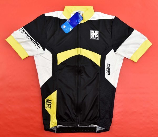 送料無料4★Santini★サンティーニ Doragon ジャージ size:M ブラック/イエロー拍卖
