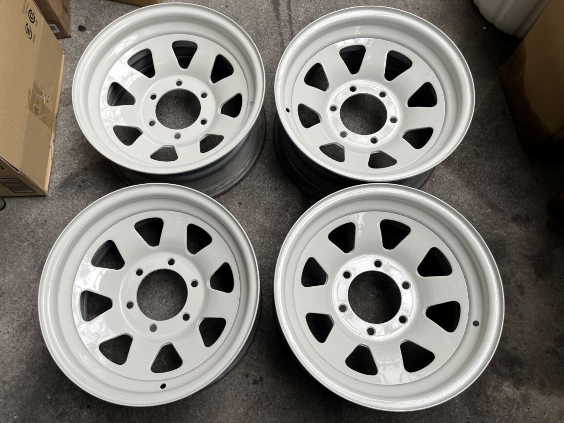 ♪♪ランクルその他 鉄ホイール6穴 of -25 15インチ 4本セット♪♪拍卖