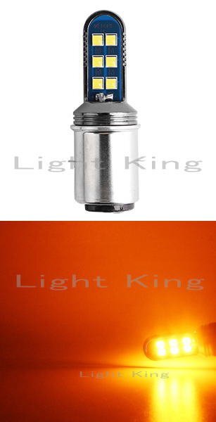 BA20D Hi Lo アンバー色 ポン付 バイク専用 ファンレス 12LEDチップ搭載 ヘッドライト スリム設計 COB製 AC&DC 交流&直流 9-85V拍卖