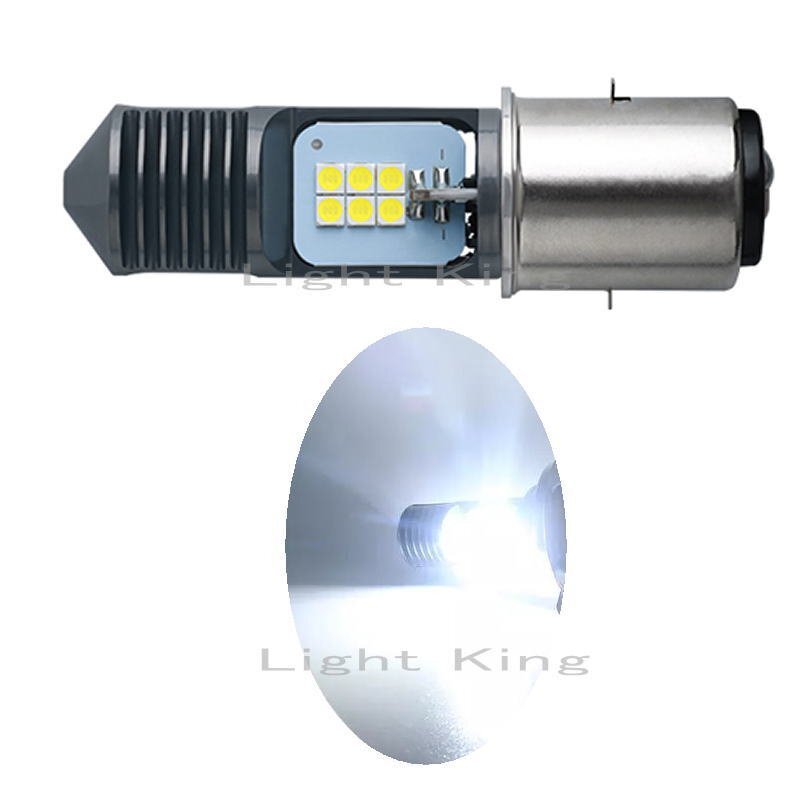 BA20D Hi Lo ホワイト 白色 ポン付 バイク ファンレス 12LEDチップ搭載 ヘッドライト ハロゲンサイズ 30000時間寿命 明るさ300%UP 両面発光拍卖