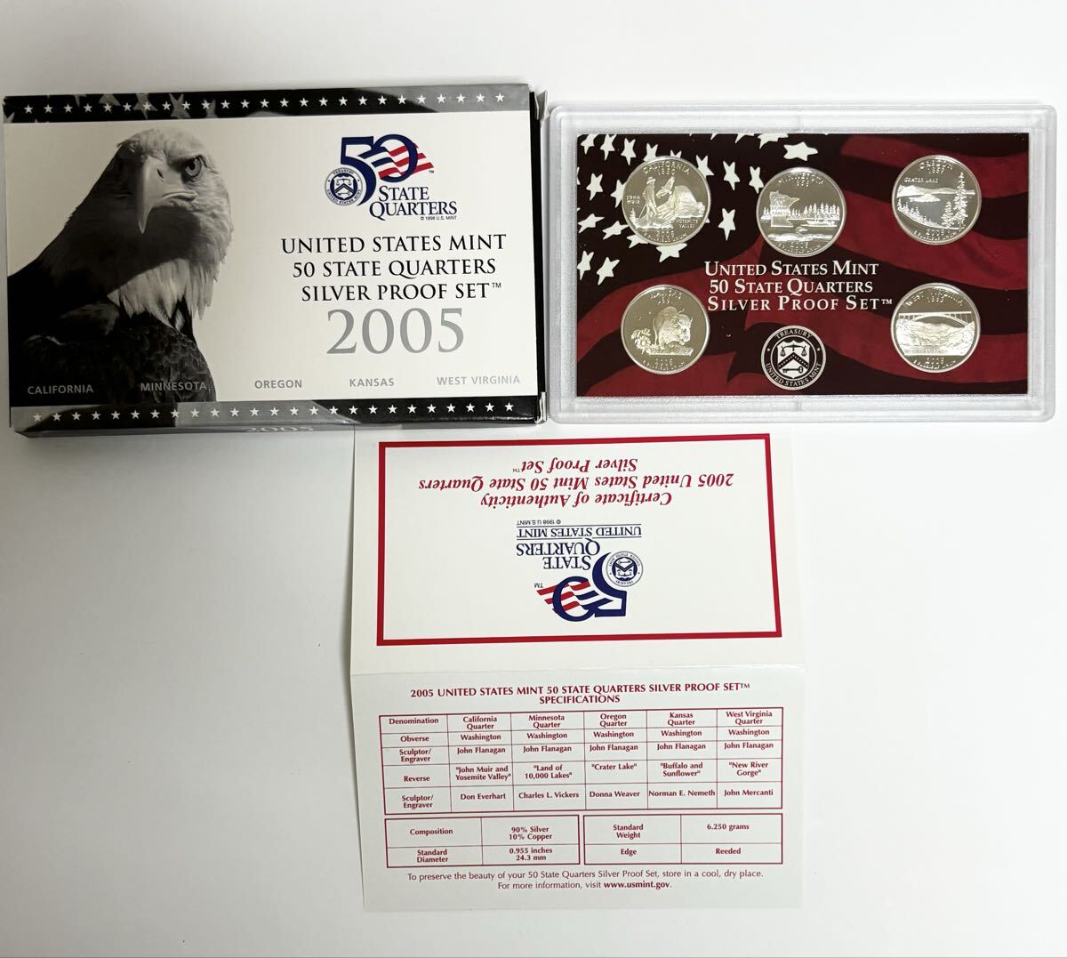 アメリカ 50 州クォーターズ シルバー プルーフセット 2005 United States Mint 50 State Quarters Silver Proof Set コインセット拍卖