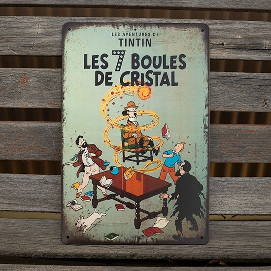【ブリキ看板】TINTIN Les 7 Boules De Cristal タンタン ガレージ インテリア レトロ風 店舗 カフェ 壁飾り 30cm×20㎝(送料無料!)拍卖