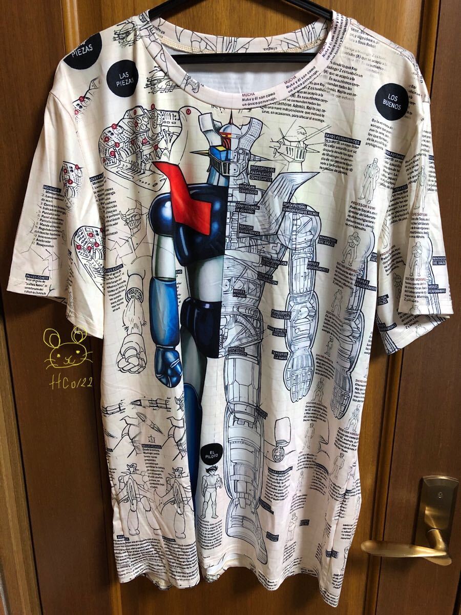 中古品 メーカー不明 【マジンガーZ 絵柄 ベージュ Lサイズ(XLサイズくらい大きいです) 】拍卖