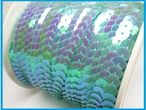 スパンコールリボン (34) ブルー 1巻 6mm×80m スパンコールテープ/13Э拍卖