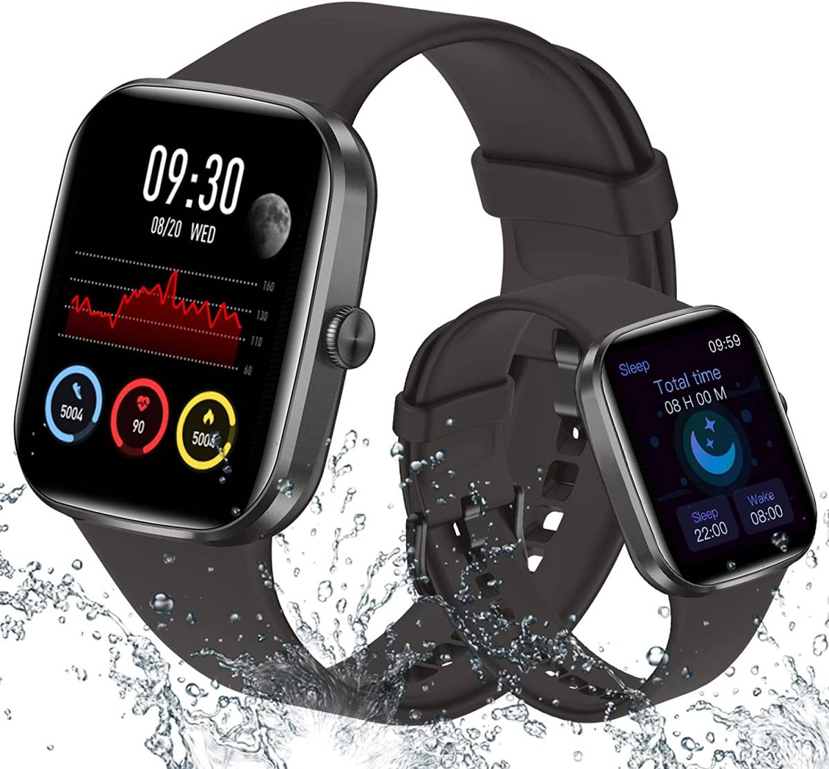 スマートウォッチ 2025新登場 Bluetooth5.3通話機能付き iPhone&Android対応 活動量計 腕時計 歩数 着信通知 SMS/Twitter/Line通知 目覚ま拍卖