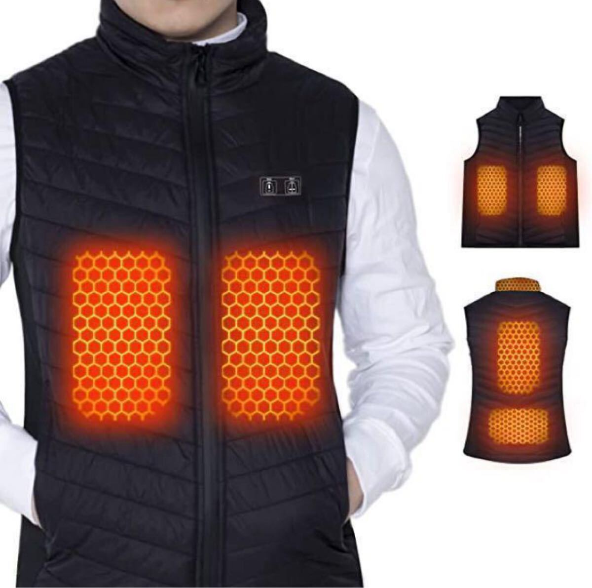 電熱ベスト ヒーターベスト 電熱ウェア ベストのみ バッテリー付き拍卖