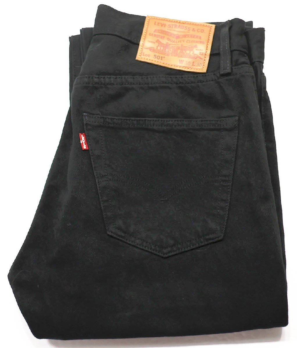 LEVI'S PREMIUM (リーバイス) Lot 501 ORIGINAL - BIG “E” - / 後染めブラックデニムパンツ オリジナルストレート 00501-0165 美品 w30拍卖