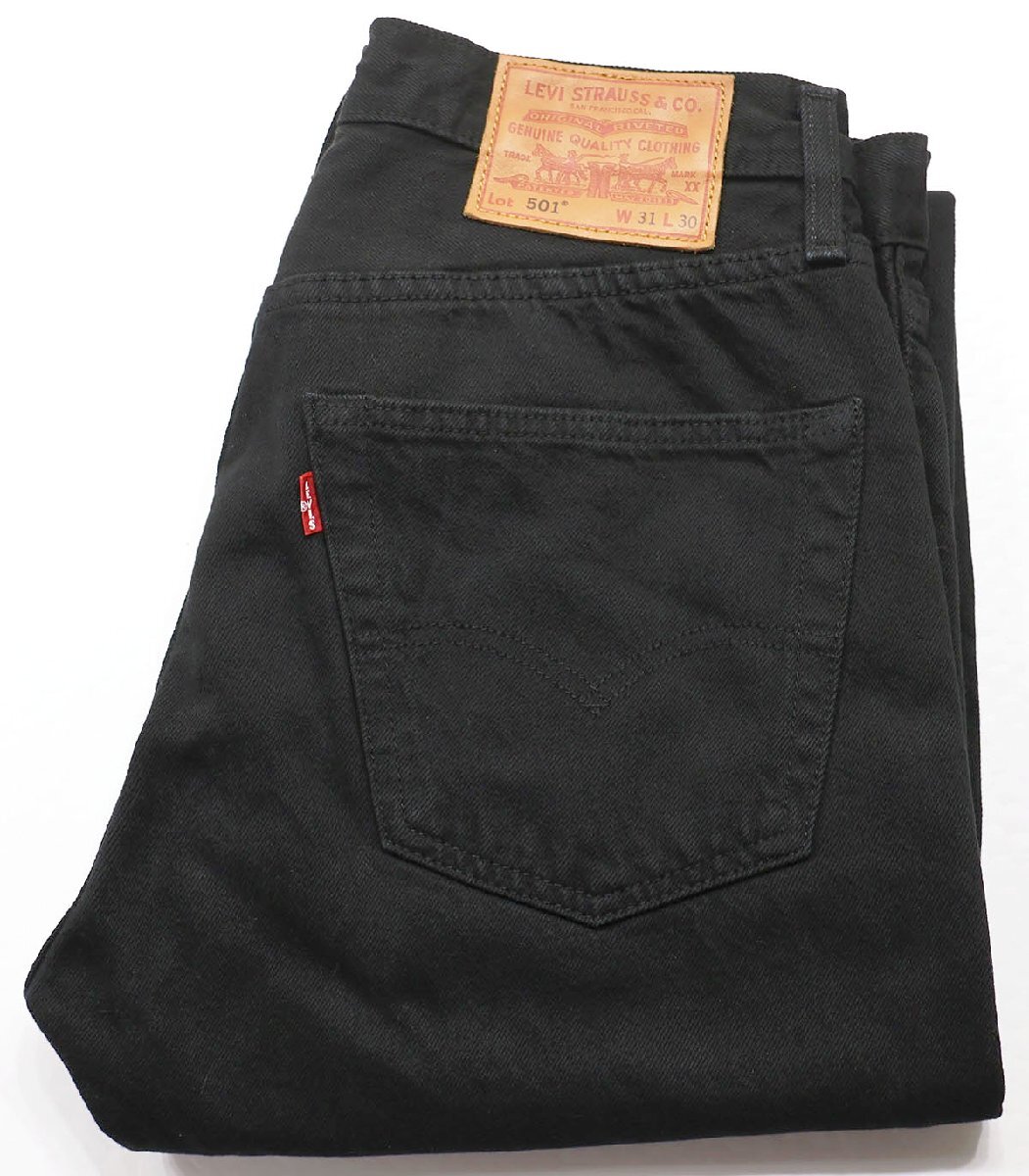 LEVI'S PREMIUM (リーバイス) Lot 501 ORIGINAL - BIG “E” - / 後染めブラックデニムパンツ オリジナルストレート 00501-0165 美品 w31拍卖