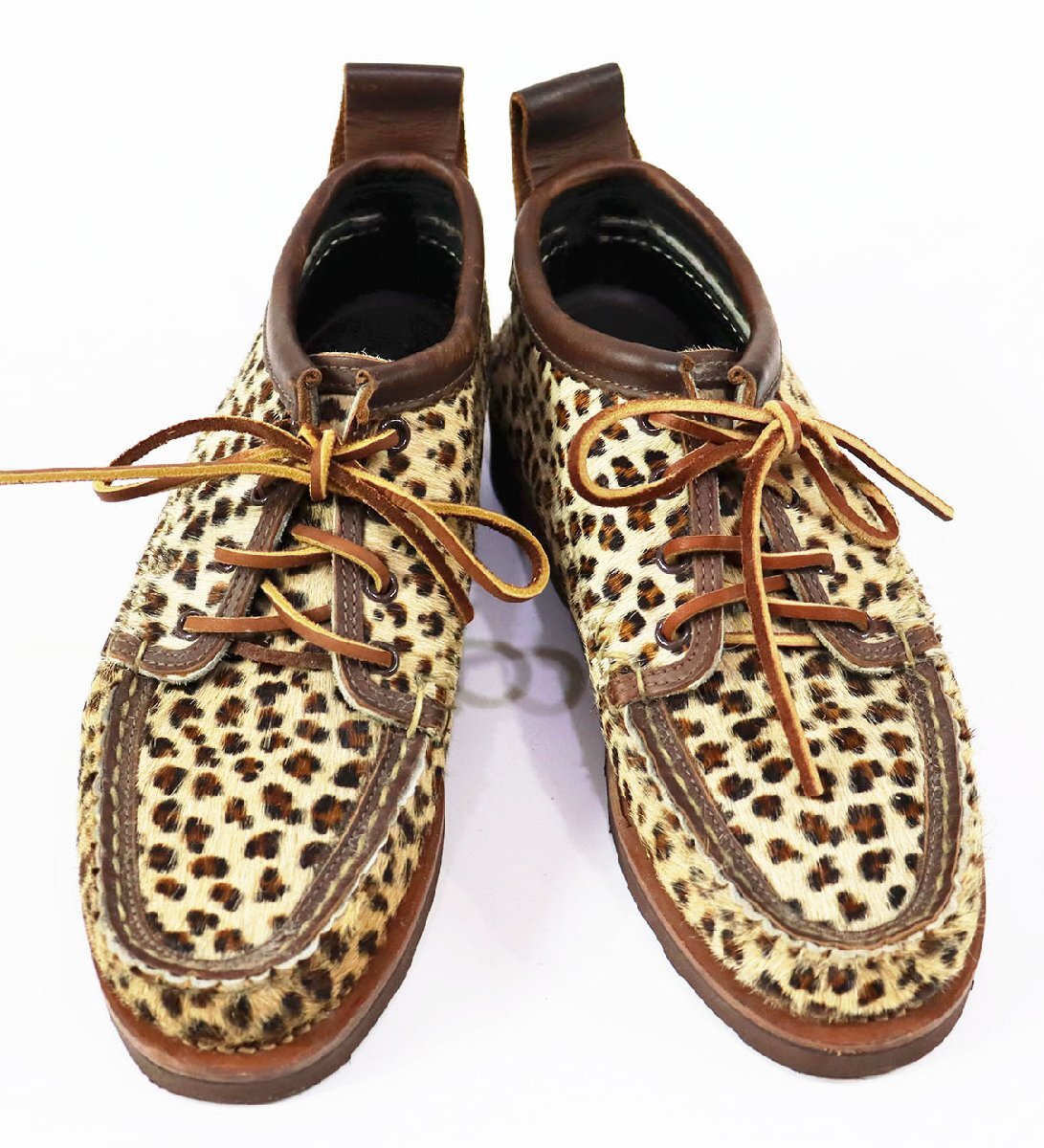 YUKETEN (ユケテン) Leopard Moccasin / ハラコレザー レオパード モカシンブーツ 美品 ベージュ size 7 (25cm)拍卖