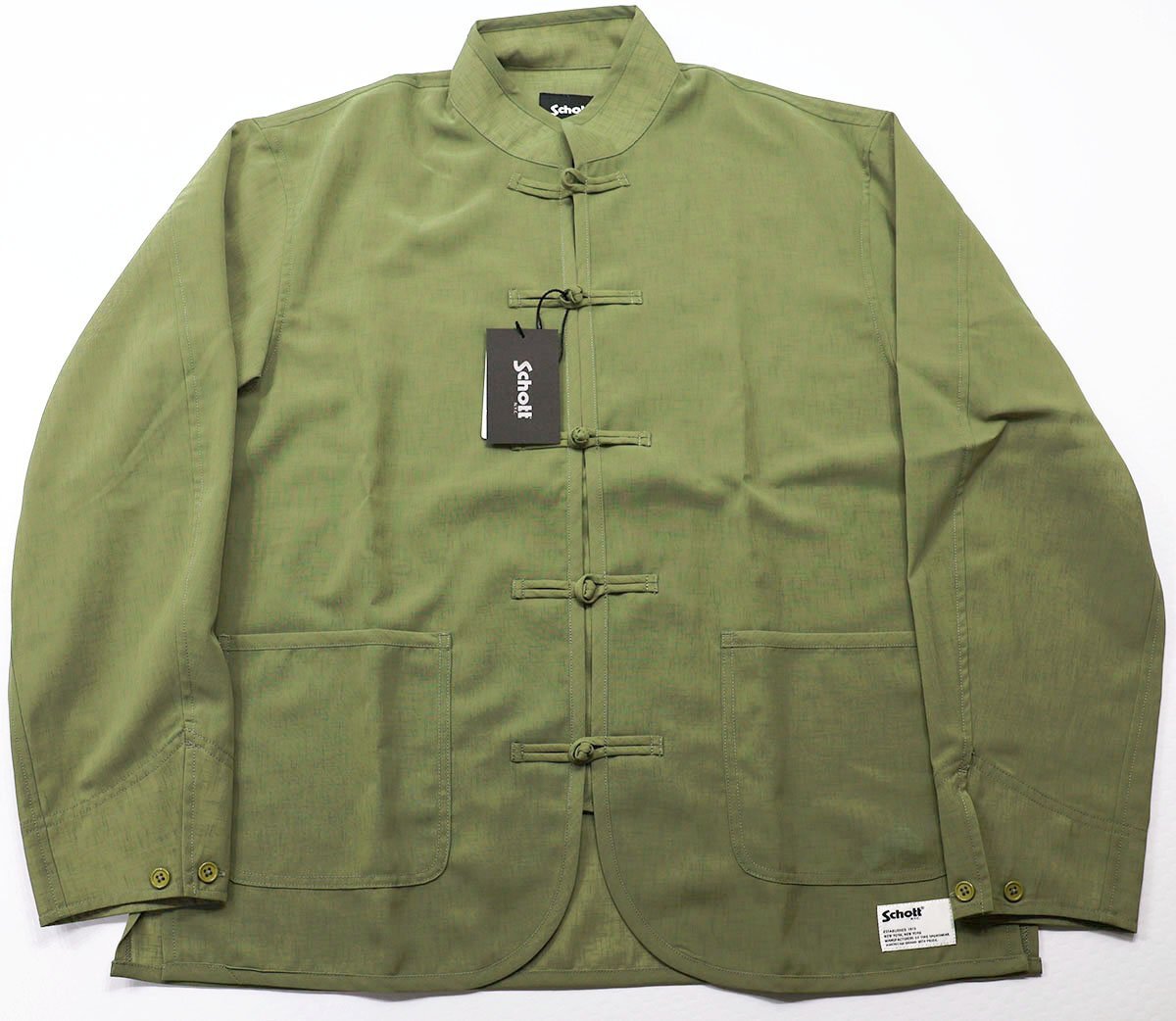Schott (ショット) CHIFFON CHINESE JACKET / シフォン チャイニーズ ジャケット #782-5120008 未使用品 オリーブ size M拍卖