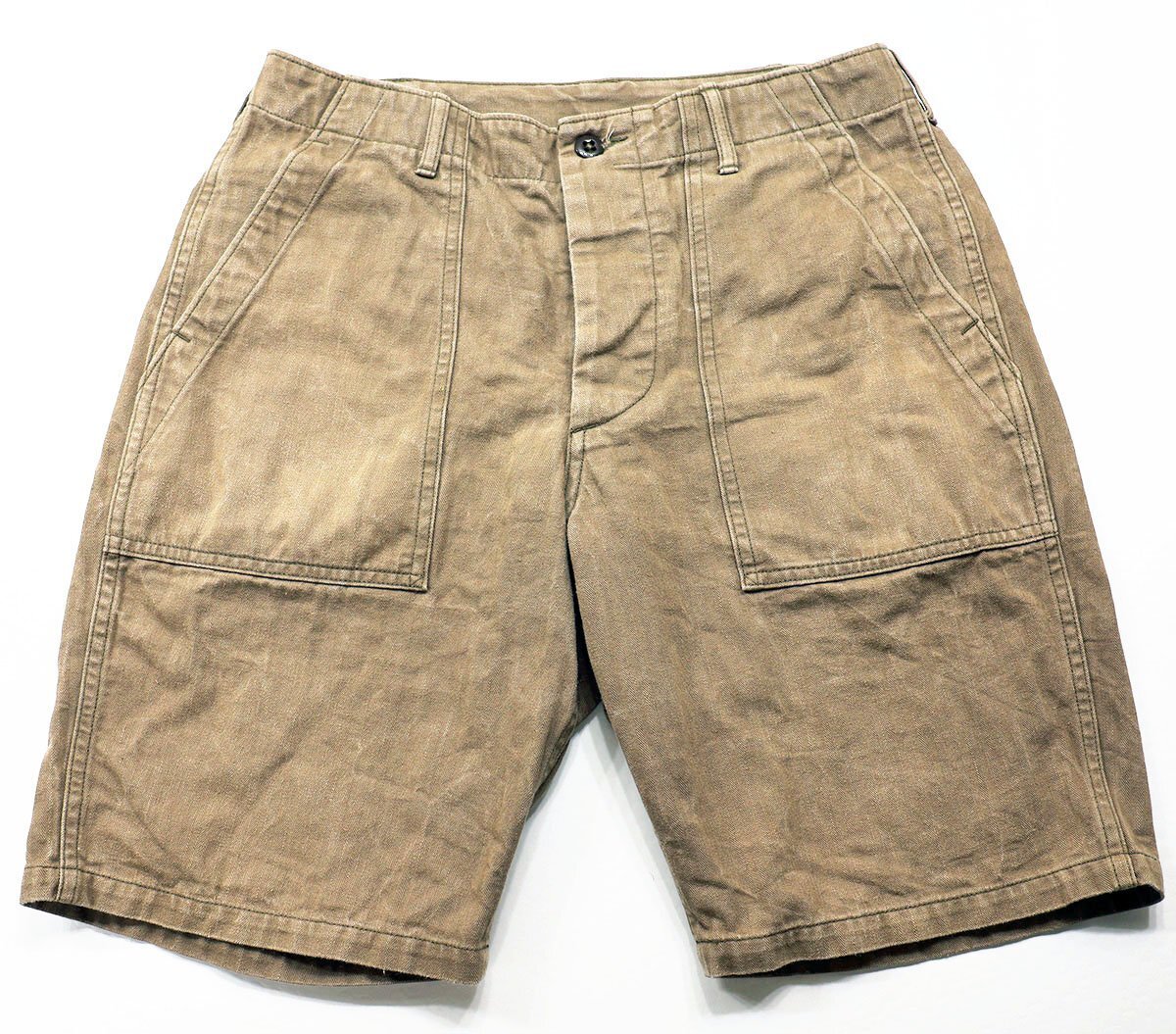 WAREHOUSE (ウエアハウス) Lot 1218 MILITARY HERRINGBONE SHORTS / ミリタリーヘリンボーン ショーツ OD GREEN w32 / ベイカーショーツ拍卖