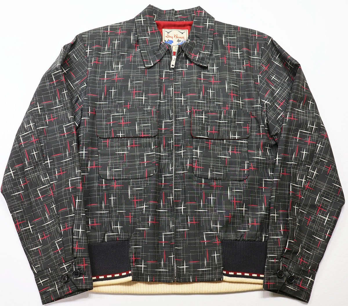DryBones (ドライボーンズ) Kasuri Print Gabardine Jacket / カスリプリント ギャバジンジャケット 美品 size 36(S) / ギャバジャン拍卖