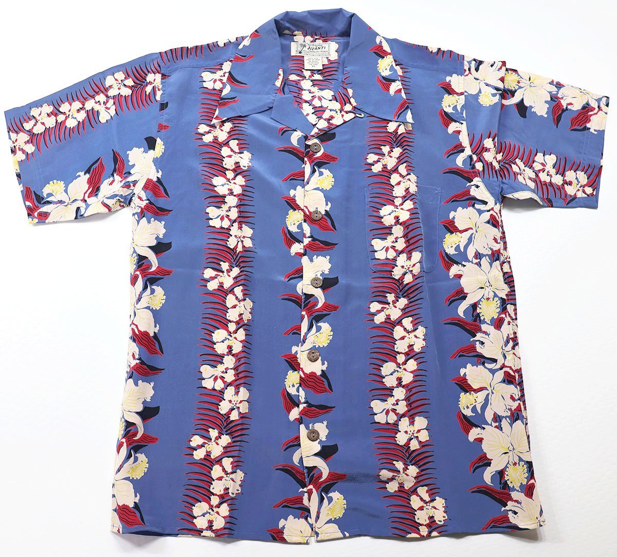 AVANTI (アバンティ) Silk Hawaiian Shirts / シルクアロハシャツ 極美品 ブルー size XS / アヴァンティ / ハワイアンシャツ拍卖