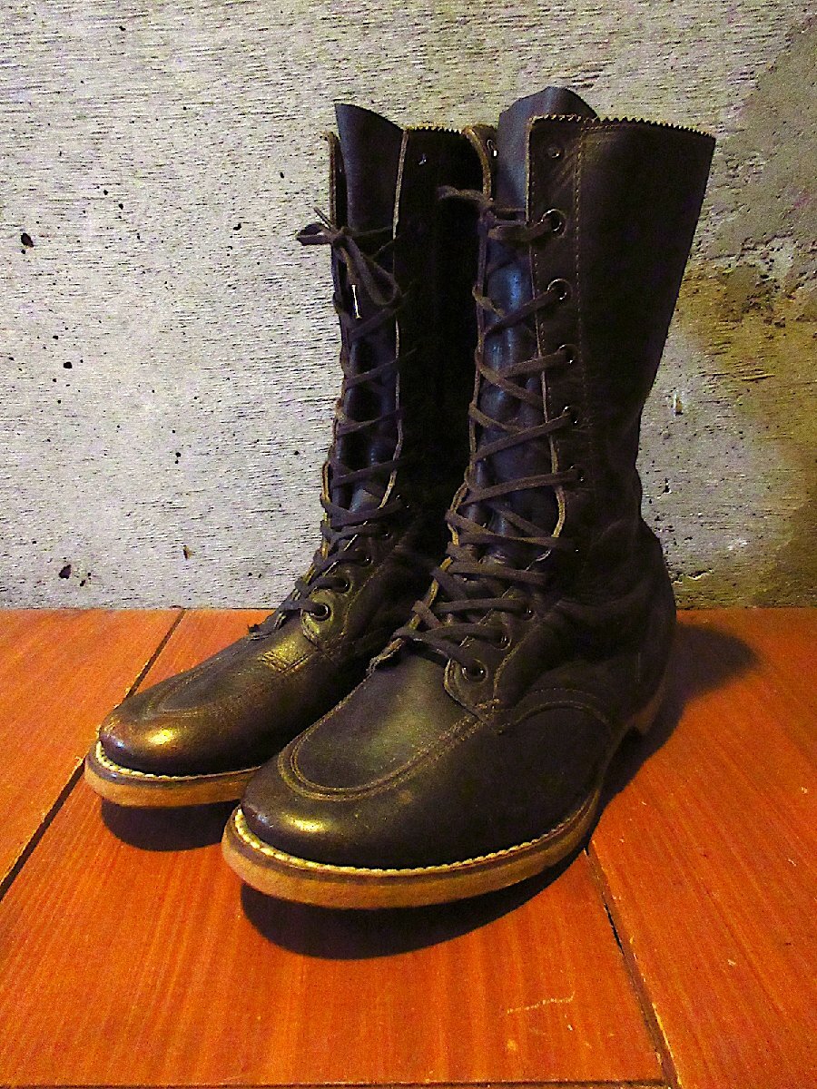 ビンテージ40’s50’s●DEADSTOCK Chippewaロガーブーツ焦げ茶●250816j4-w-bt-24cmチペワ古着デッドストック1940s1950s拍卖