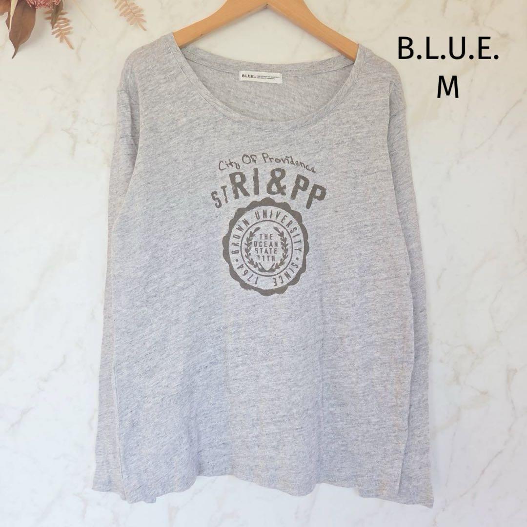 ビーエルユーイー B.L.U.E. カットソー ロングTシャツ M 長袖 グレー拍卖