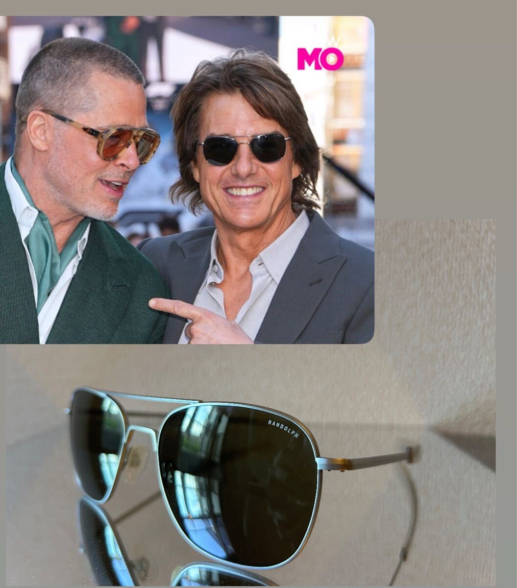 【58mm ガラスレンズ・マットシルバー・現行】ブラピ映画「F1」プレミア トム・クルーズ サングラス拍卖