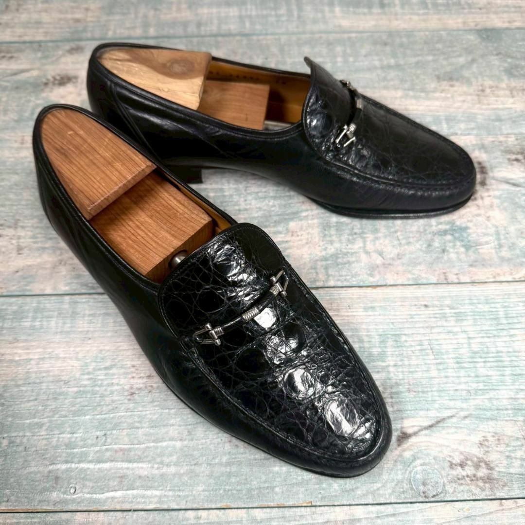 美品 SPARTACUS クロコダイル ビットローファー 6 1/2拍卖