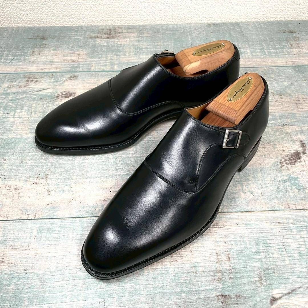 着用1回 berwick シングルモンク 革靴 6 名作拍卖