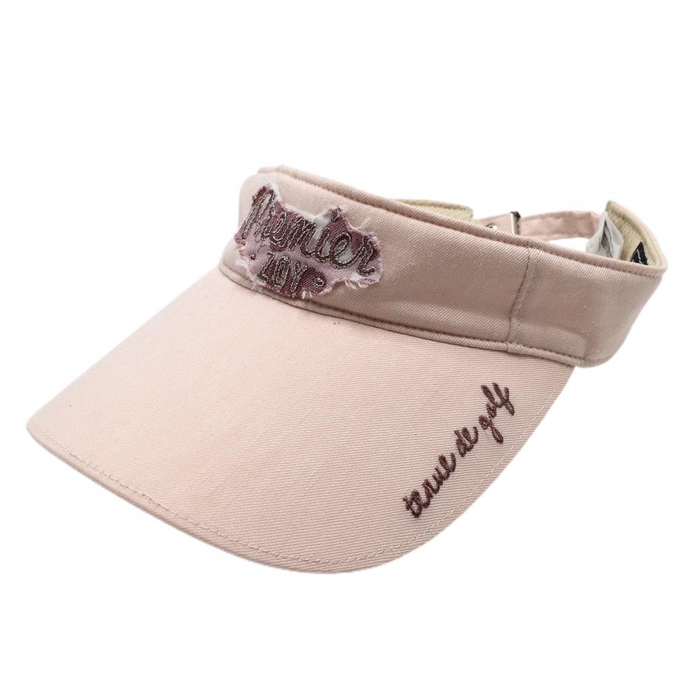 【超美品】ゾーイ サンバイザー ライトピンク ロゴ刺しゅう 表記なし ゴルフウェア ZOY拍卖
