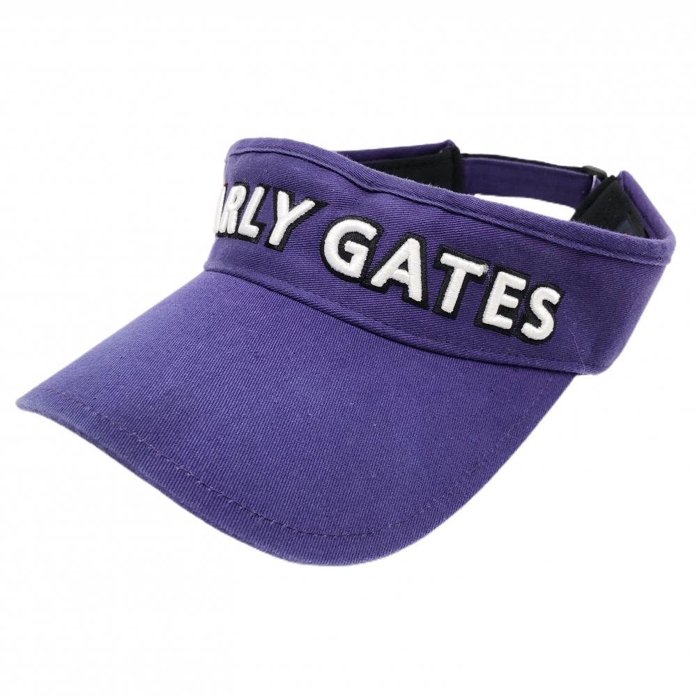 パーリーゲイツ サンバイザー パープル 立体ロゴ刺しゅう FR ゴルフウェア PEARLY GATES拍卖
