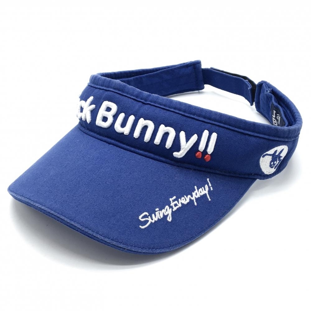 ジャックバニーサンバイザー ブルー×白 ロゴ刺しゅう 表記なし ゴルフウェア Jack Bunny拍卖