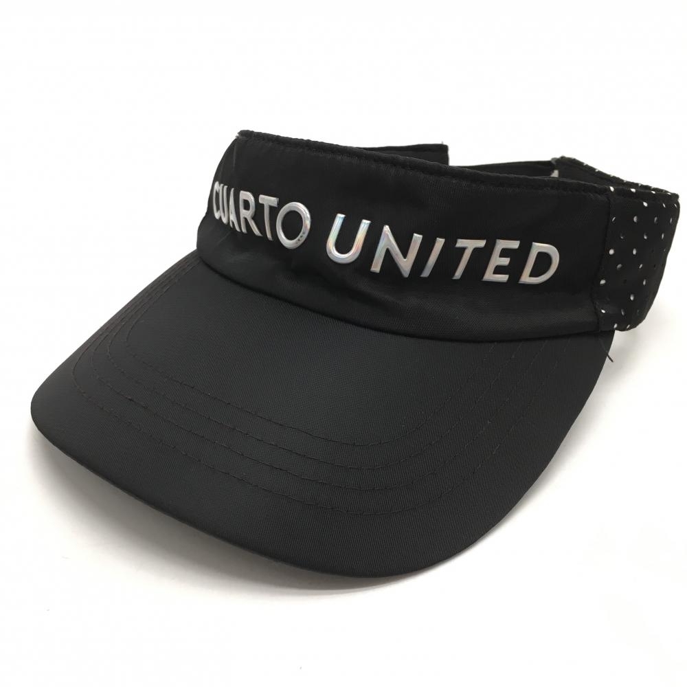 【超美品】クアルトユナイテッド サンバイザー 黒 サイドパンチング風 ゴルフウェア CUARTO UNITED拍卖