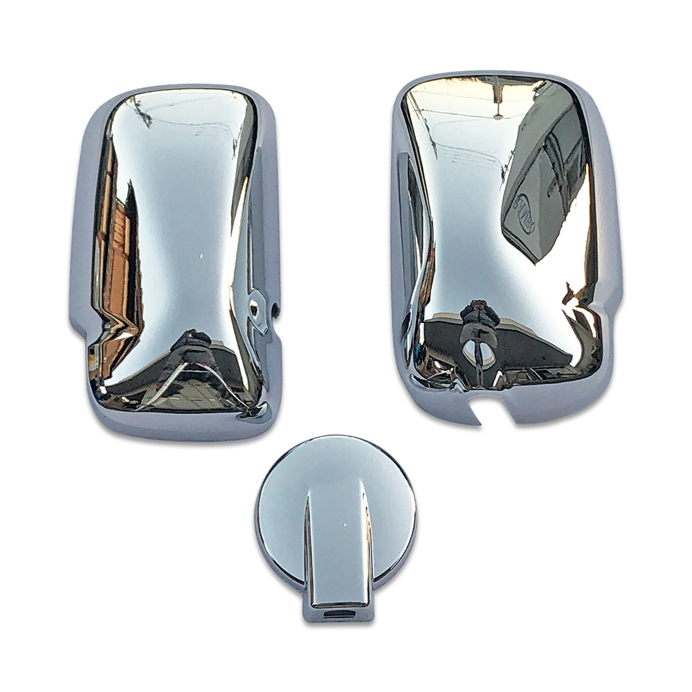 本州送料無料 日野 エアループ デュトロ 標準車 平成23年6月~ メッキ ミラー カバー 左右 3点セット アンダーミラー 140φ拍卖