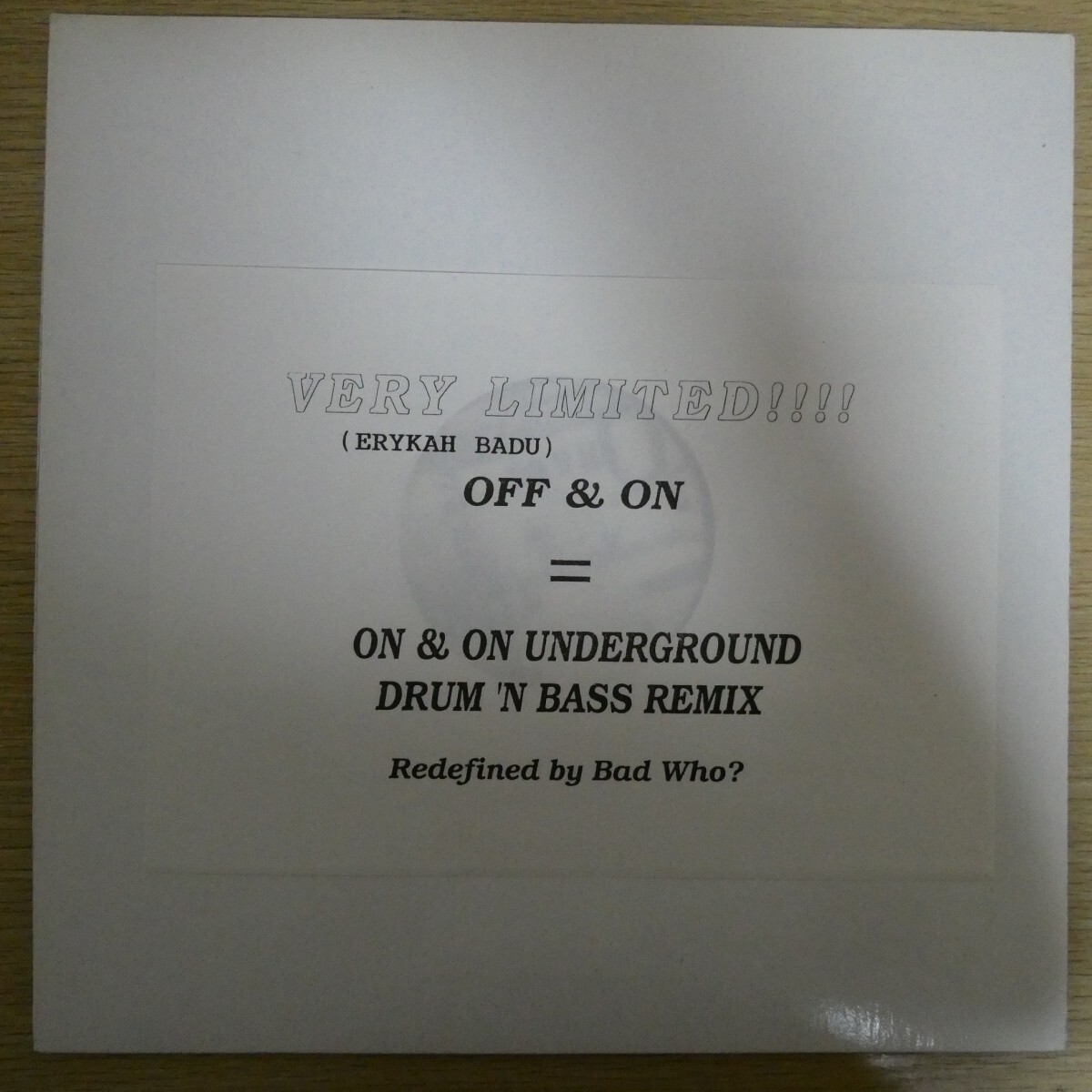 LP4358☆12インチ「Off & On - Erykah Badu Drum n Bass Remix」拍卖