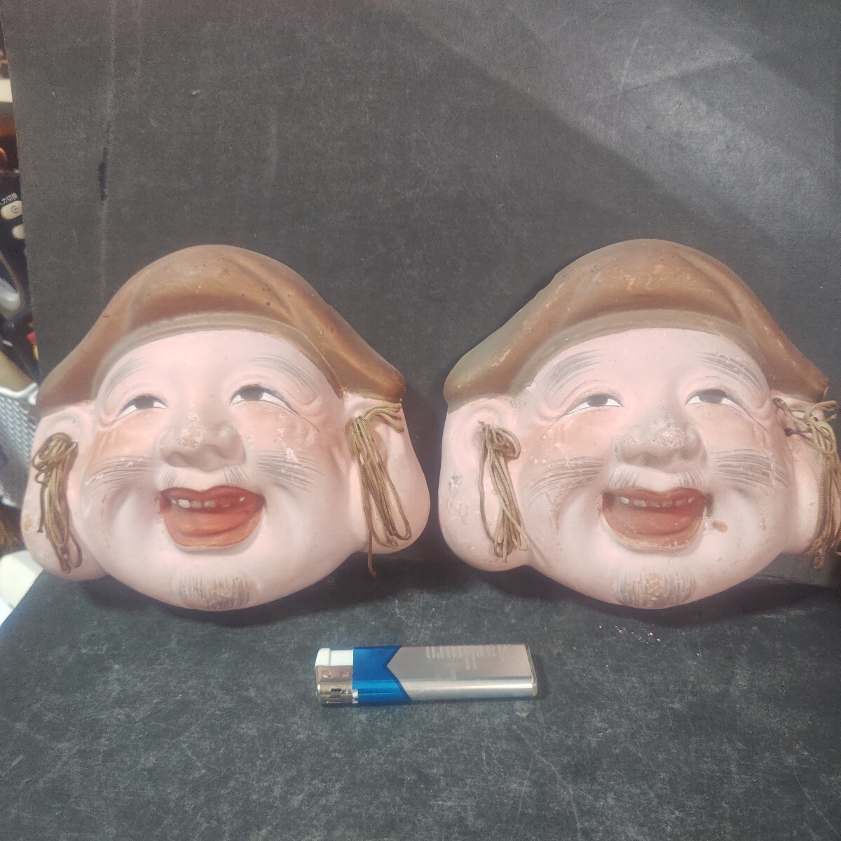 お面 陶器製 インテリア拍卖