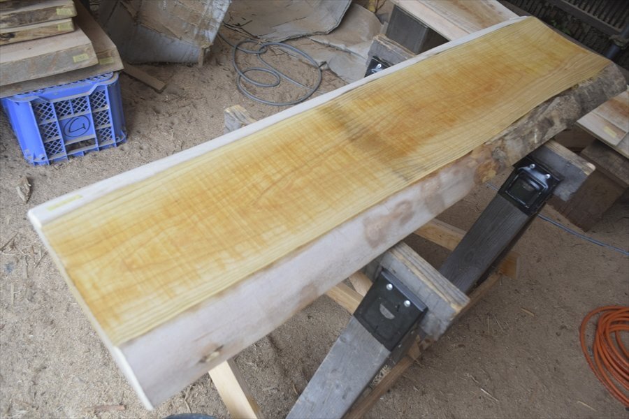 ■素材祭り■アウトレット■ケヤキ(欅)■W128cm×D33~36cm×H5cm■DIY■木工■Z711拍卖