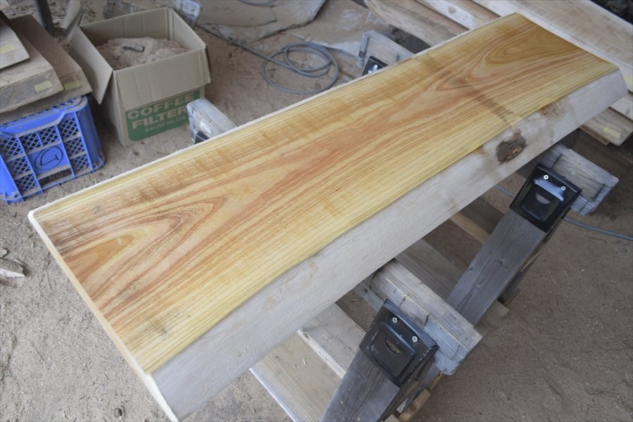 ■素材祭り■アウトレット■ケヤキ(欅)■W114cm×D36~35cm×H4.8cm■DIY■木工■Z739拍卖