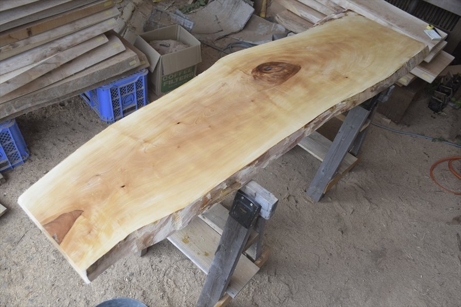 ■素材祭り■アウトレット■ロング■トチ(橡)■W203cm×D34~55cm×H4.6cm■DIY■木工■Z197拍卖